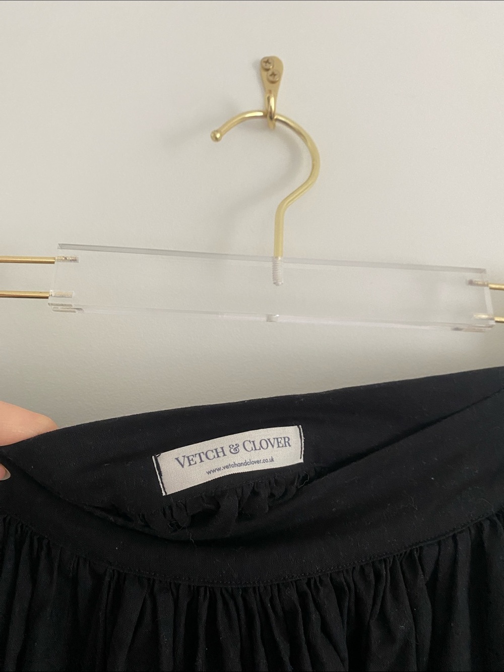 Vetch & Clover Bespoke Black Cotton Gathered Maxi Skirt | Custom - Picture 6 of 7
